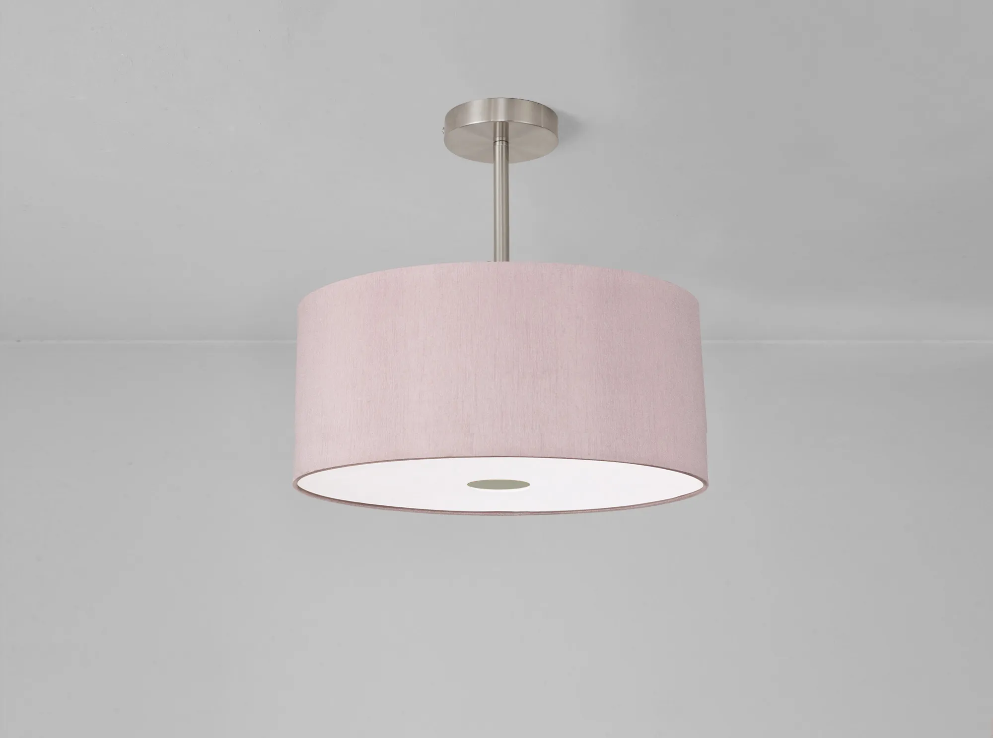 Baymont 40cm Semi Flush 1 Light Satin Nickel, Taupe/Halo Gold, Frosted Diffuser DK0257  Deco Baymont SN TA